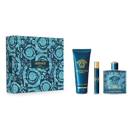 Versace - Eros 3PCS EDT For Men 100ML + SG 150ML + Mini 5ML