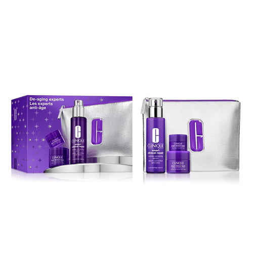 Clinique - De-Aging Experts 3PCS Anti-Wrinkle Serum + Firming Cream + Silver Pouch