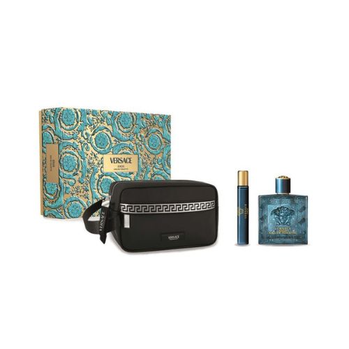 Versace - Eros 3PCS EDT For Men 100ML + Mini 10ML + Pouch